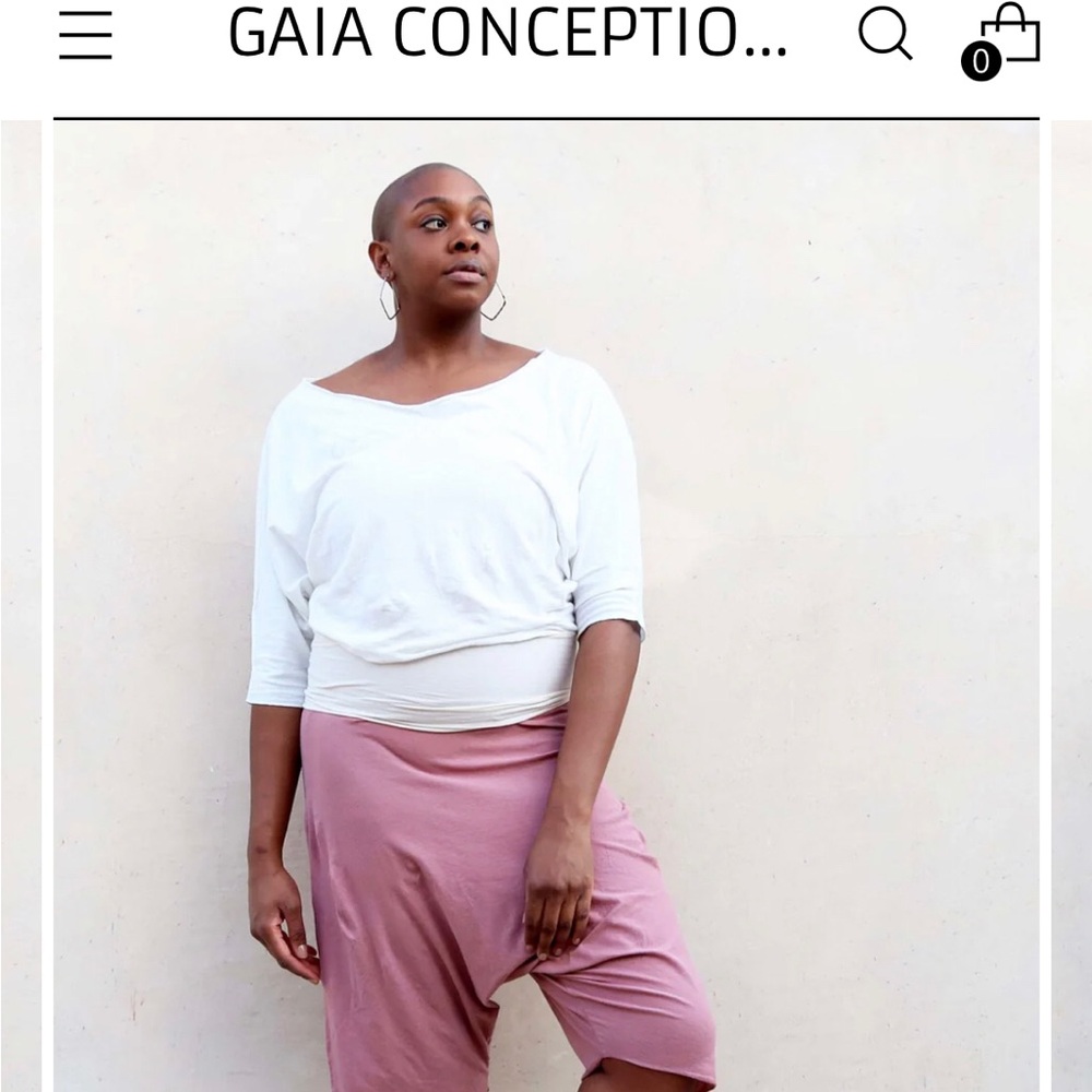Gaia Conceptions Butterfly Boat Banded Shirt. 3/4 Sleeves.